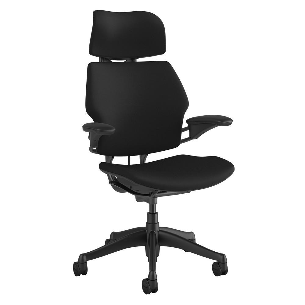 Kancelářská židle FREEDOM opěrka hlavy, černý kříž, černá